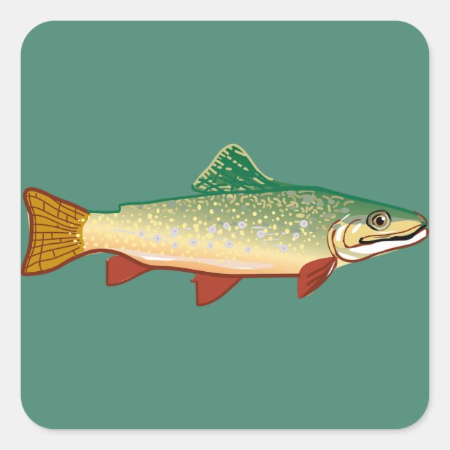 Trommelfisch Quadratischer Aufkleber (Vorderseite)