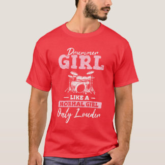 Trommelmädchen Lustige Trommlerin Percussion Tromm T-Shirt