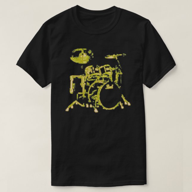 Trommeln 24 Neongelb T-Shirt (Design vorne)