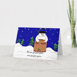 Trommeln des Schneemanns Feiertagskarte