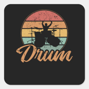 Trommeln Drumming Lover Drummer Gift Quadratischer Aufkleber
