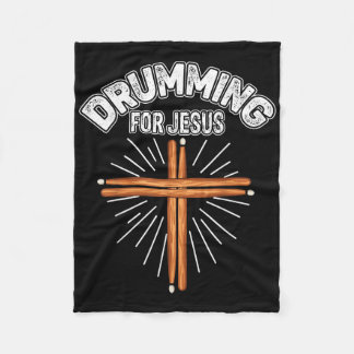 Trommeln für Jesus Christliches Kreuz Gott Glaube Fleecedecke