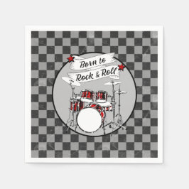 Trommeln, Geboren zu Rock & Roll Drummer Party Dru Serviette