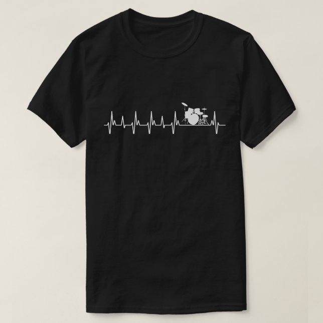 Trommeln - Heartbeat Musik Lover T-Shirt (Design vorne)