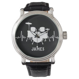 Trommeln Herzschlag mit Individuelle Name - Armbanduhr