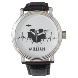 Trommeln Herzschlag mit Individuelle Name - Armbanduhr