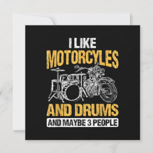 Trommeln Ich mag Motorräder und Trommeln Dankeskarte