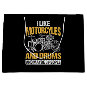Trommeln Ich mag Motorräder und Trommeln Große Geschenktüte