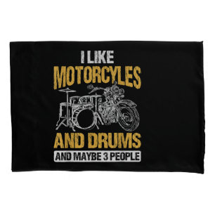 Trommeln Ich mag Motorräder und Trommeln Kissenbezug