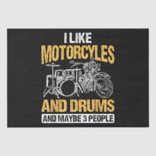 Trommeln Ich mag Motorräder und Trommeln Seidenpapier