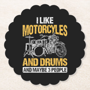 Trommeln Ich mag Motorräder und Trommeln Untersetzer
