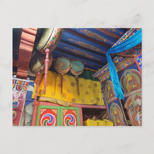 Trommeln in einem Tempel Postkarte (Vorderseite)