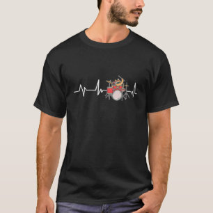 Trommeln Katzenabrutschen Herzschlag Drummer Gift T-Shirt