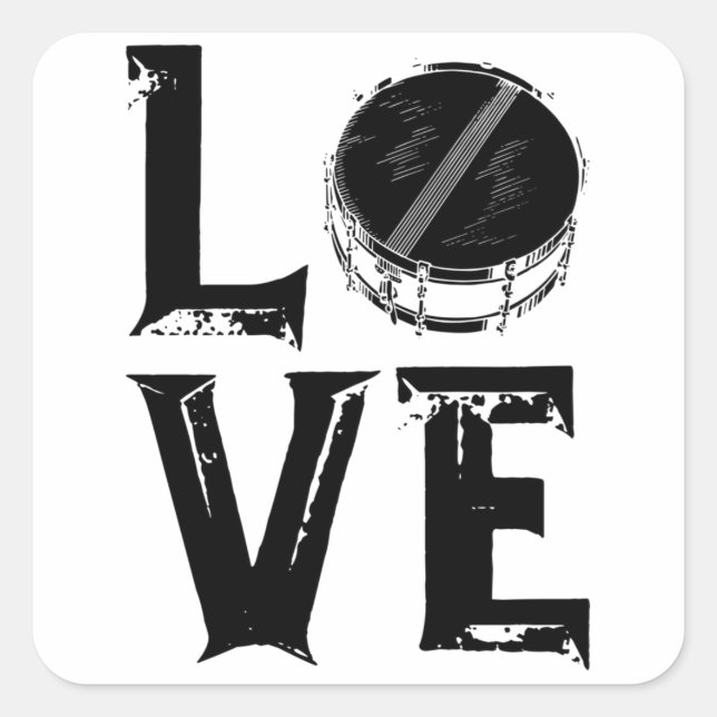 Trommeln-Liebe | Drummer Musician Geschenke Quadratischer Aufkleber (Vorderseite)