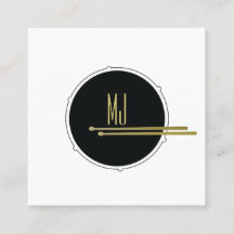 Trommeln Minimalistisch | Drummer Simple Black
