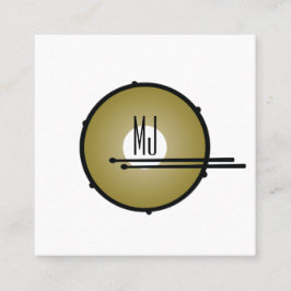 Trommeln Mit Monogramm | Drummer Business Card Quadratische Visitenkarte