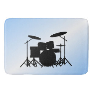 Trommeln Musik Design Blau Badematte