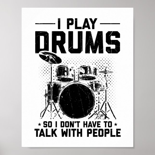 Trommeln | Musikinstrument Drummer Gift Poster (Vorne)