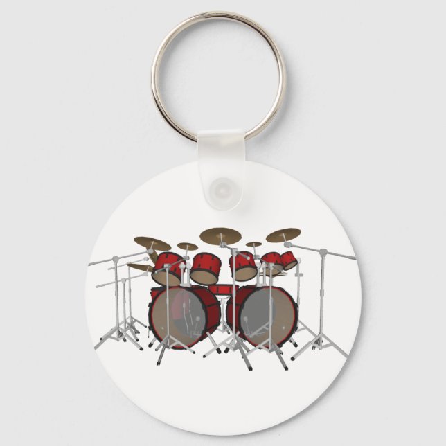 Trommeln: Red Drum Kit: 3D-Modell: Schlüsselanhänger (Vorderseite)