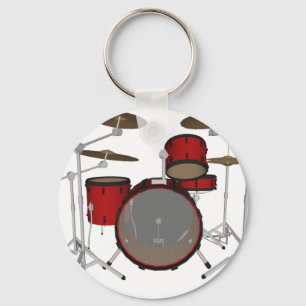 Trommeln: Red Drum Kit: 3D-Modell: Schlüsselanhänger