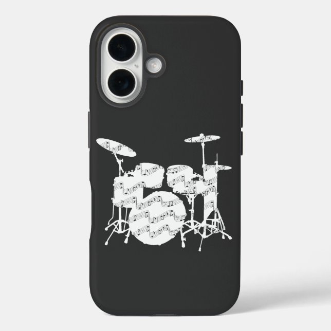 Trommeln Schlagzeug iPhone 16 Hülle (Rückseite)