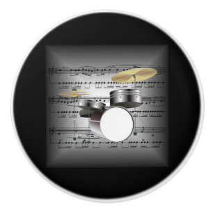 Trommeln Sie Set ~ 3-D Blatt-Musik-Kissen Keramikknauf