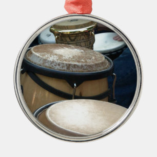 Trommeln Silbernes Ornament