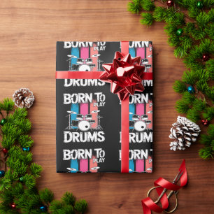 Trommeln spielen geboren geschenkpapier
