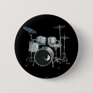 Trommeln und Yin-Yang-Button Button