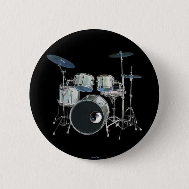 Trommeln und Yin-Yang-Button Button (Vorderseite)