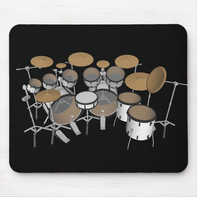 Trommeln: Weiße Trommel-Ausrüstung: Modell 3D: Mousepad (Vorne)