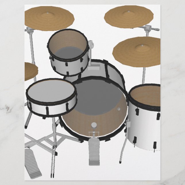 Trommeln: White Drum Kit: 3D-Modell: (Vorderseite)