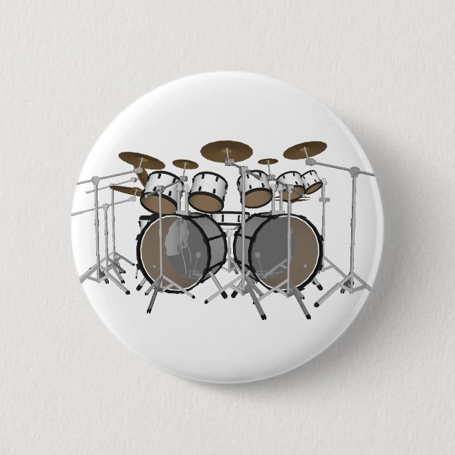 Trommeln: White Drum Kit: 3D-Modell: Button (Vorderseite)