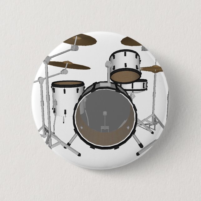Trommeln: White Drum Kit: 3D-Modell: Button (Vorderseite)