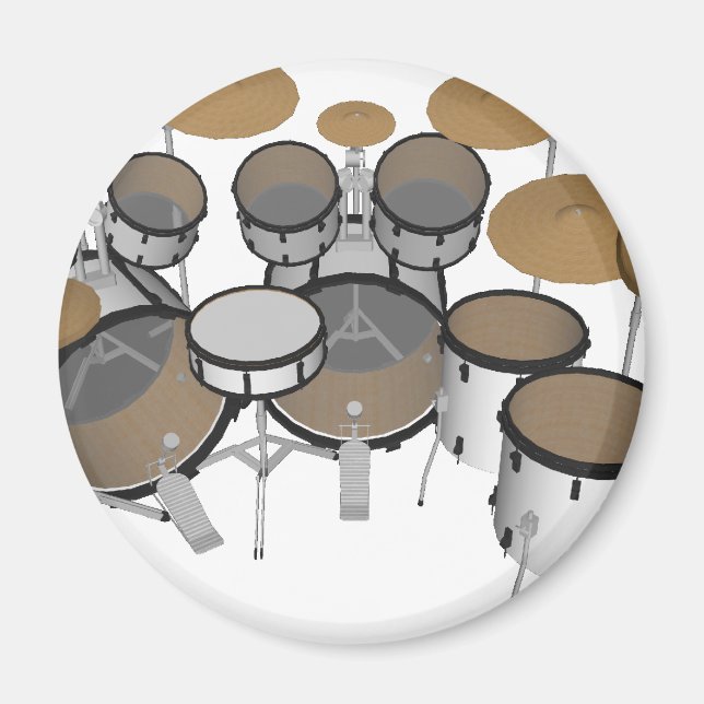 Trommeln: White Drum Kit: 3D-Modell: Magnet (Vorne)