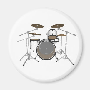 Trommeln: White Drum Kit: 3D-Modell: Magnet