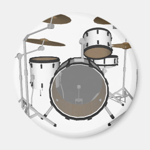 Trommeln: White Drum Kit: 3D-Modell: Magnet