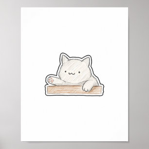 Trommelnde Katze Poster