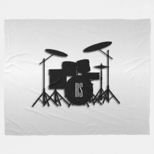 Trommelsatz Monogramm Silber Fleecedecke