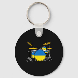 Trommelset Ukrainische Flagge Ukraine Drummer Musi Schlüsselanhänger