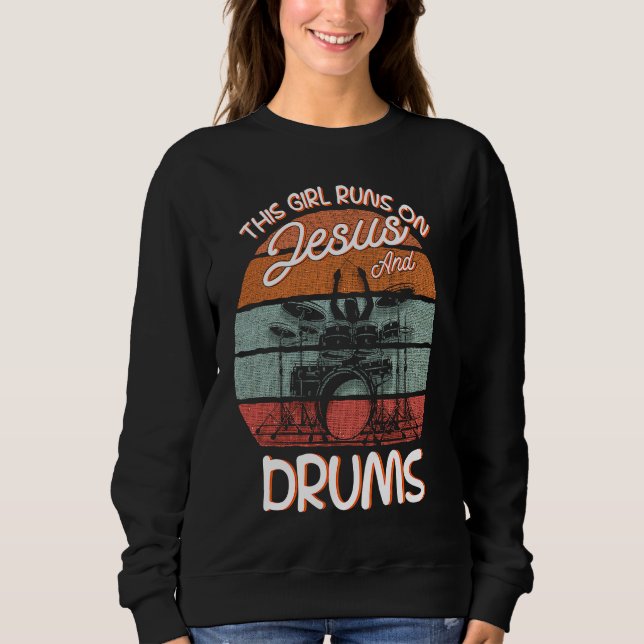 Trommler Drumsticks Instrument Drum-Kit Sweatshirt (Vorderseite)