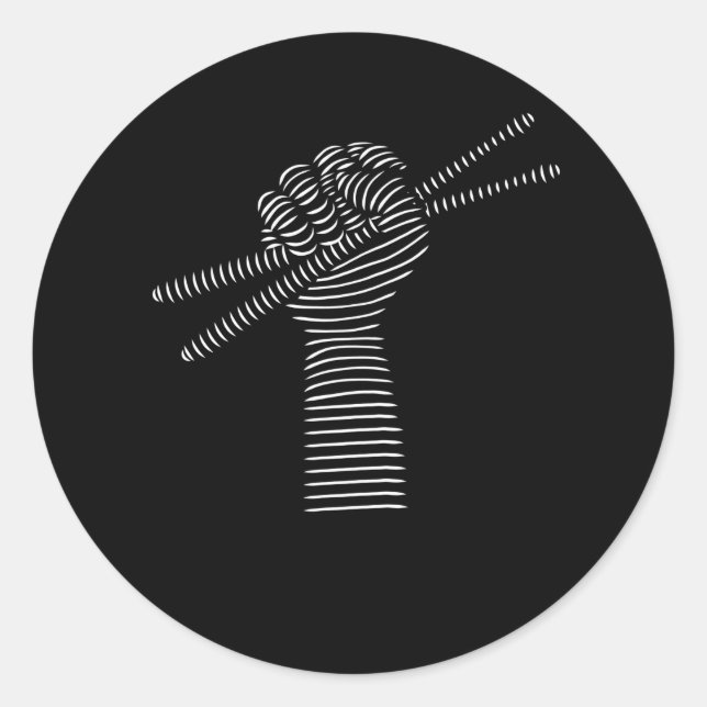 Trommler-Drumsticks Runder Aufkleber (Vorderseite)