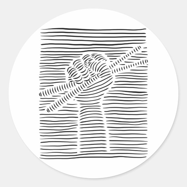 Trommler-Drumsticks Runder Aufkleber (Vorderseite)