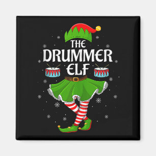 Trommler-Elf-Weihnachtsfamilien-Mädchen-Frauen-Elf Magnet