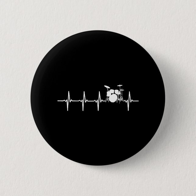 Trommler-Herzschlag für Trommler und Perkussionist Button (Vorderseite)