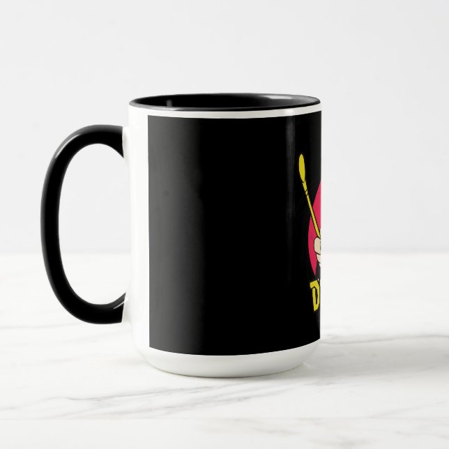Trommler mit Trommelschlägeln Tasse (Links)