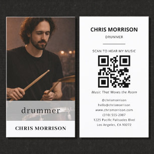 Trommler-Musiker-QR-Code-Foto Visitenkarte