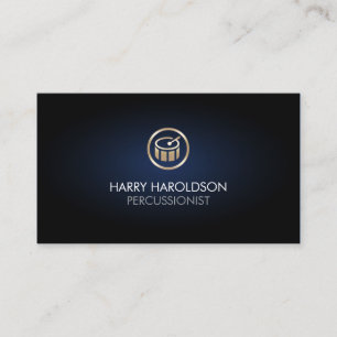 Trommler Perkussionist Faux Gold Trommel Icon Visitenkarte