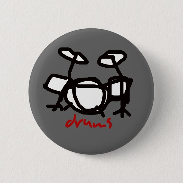 Trommler - Rockmusik Button (Vorderseite)