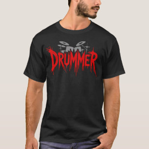 Trommler Schlagzeug Set Zerstört Stille T-Shirt